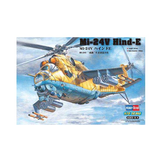 Maquette d'hélicoptère en plastique Mi-24V HIND-E1/72