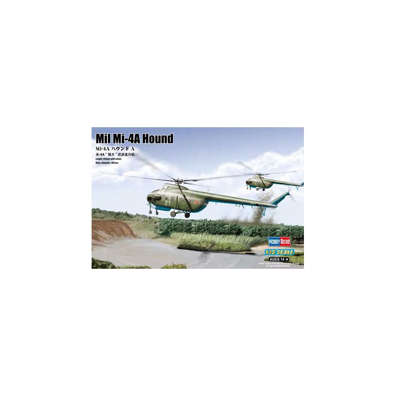 Maquette d'hélicoptère en plastique Mil Mi-4A Hound 1/72