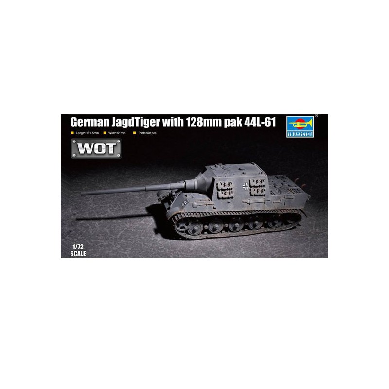 Maquette de Char en plastique German JagdTiger with 128mm pak 44L-61 1/72
