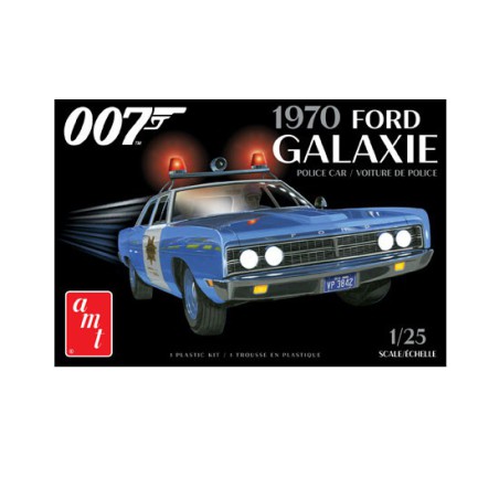 Maquette de voiture en plastique 1970 Ford Galaxie Police Car James Bond 1:25 Maquette de voiture en plastique 1970 Ford Galaxie Police Car James Bond 1:25