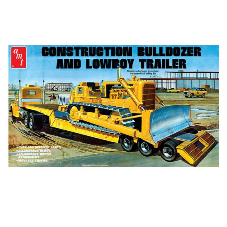 Maquette de camion en plastique Lowboy Trailer & Bulldozer Combo 1:25 Maquette de camion en plastique Lowboy Trailer & Bulldozer Combo 1:25