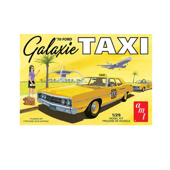 Maquette de voiture en plastique 1970 FORD GALAXIE TAXI 1:25