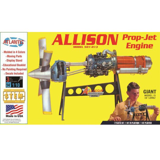 Maquette plastique éducative Allison Prop Jet 501-D13 engine 1/10 Maquette plastique éducative Allison Prop Jet 501-D13 engine 1/10