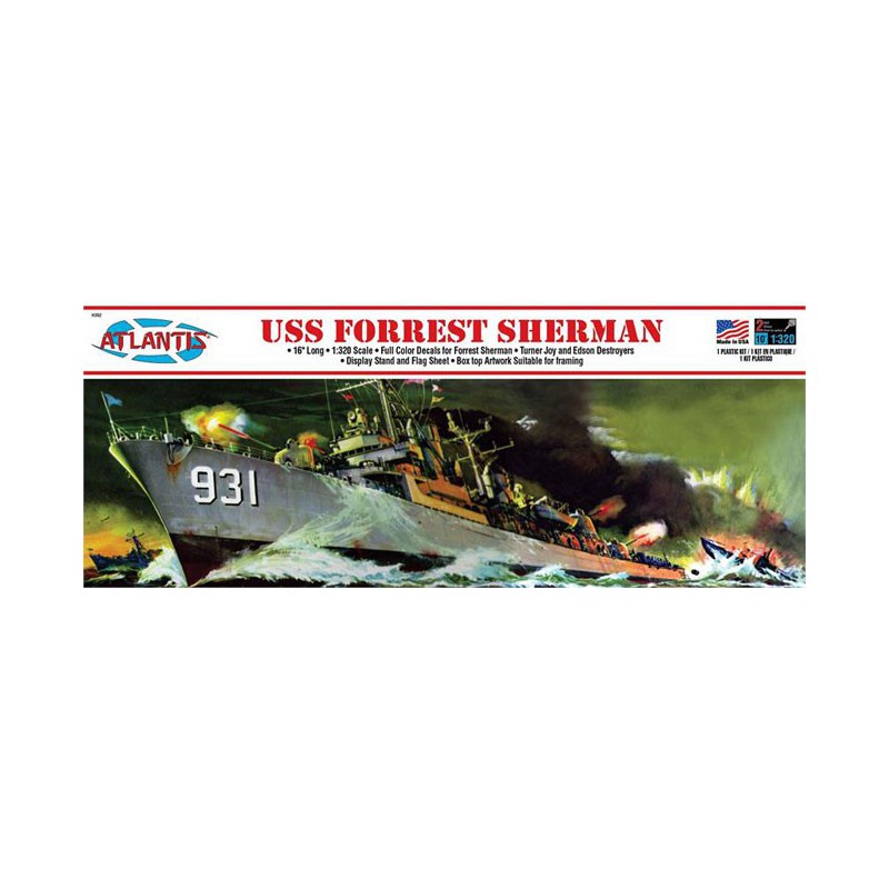 Maquette de Bateau en plastique USS Forrest Sherman Destroyer 1/320