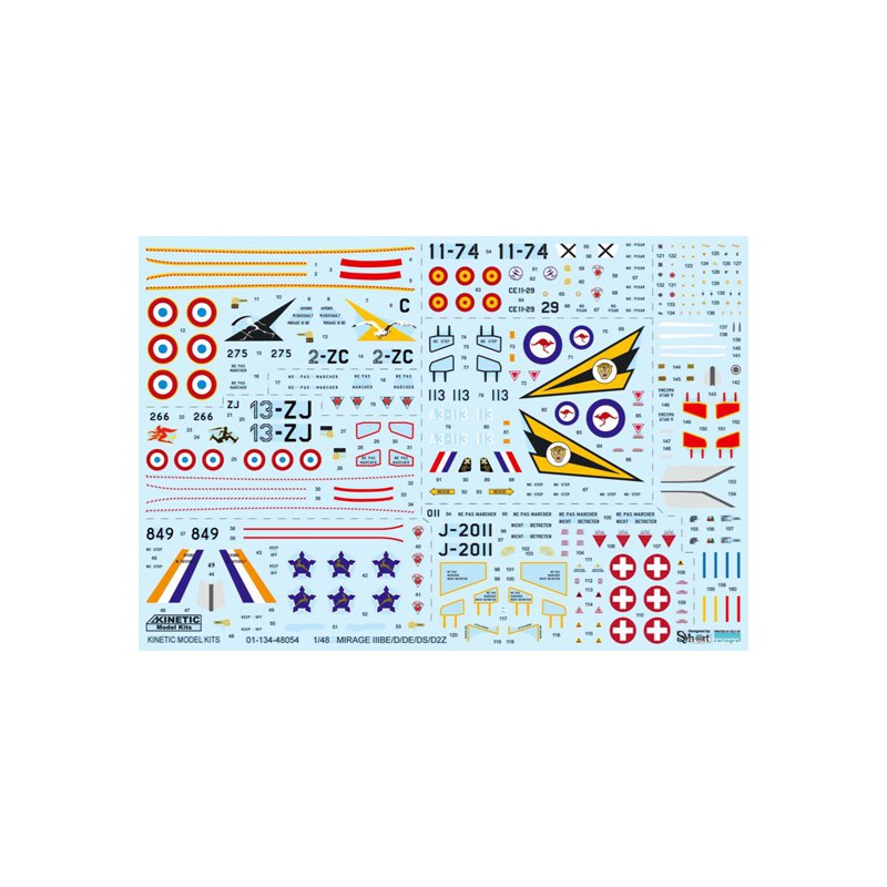 Maquette d'avion en plastique MIRAGE IIIBE/D/DE/DS/D2Z 1/48