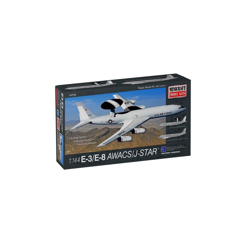 Maquette d'avion en plastique E-3/E-8 AWACS/JSTAR 1/144