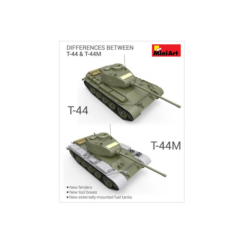Maquette de Char en plastique T-44M Soviet Tank 1/35
