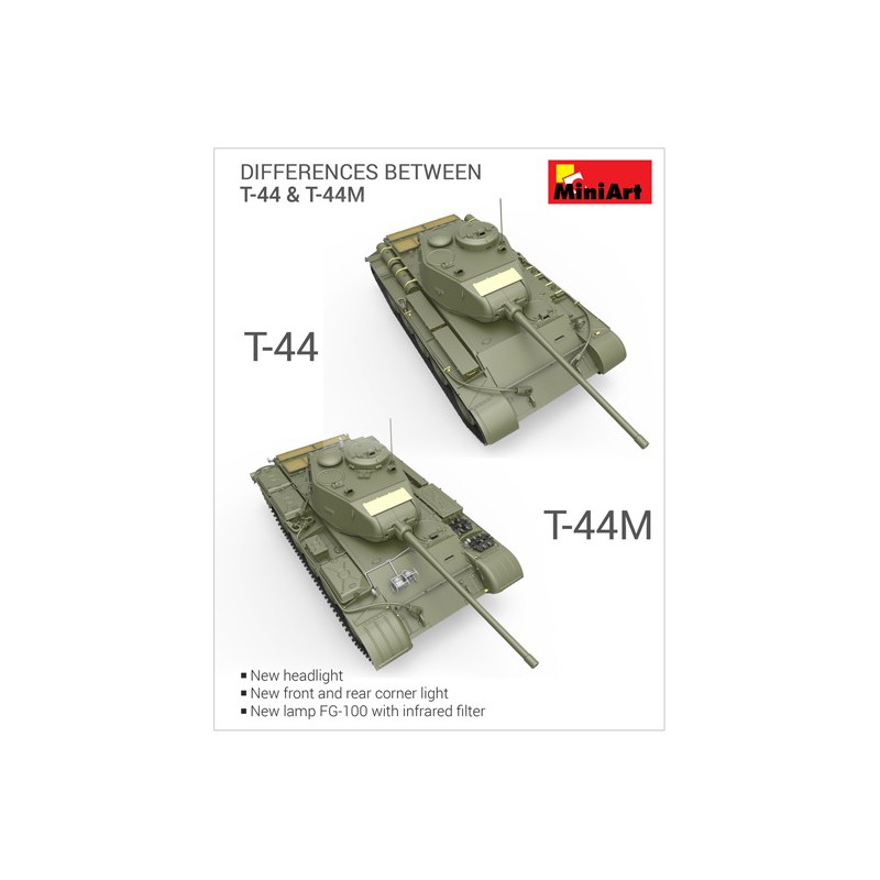 Maquette de Char en plastique T-44M Soviet Tank 1/35