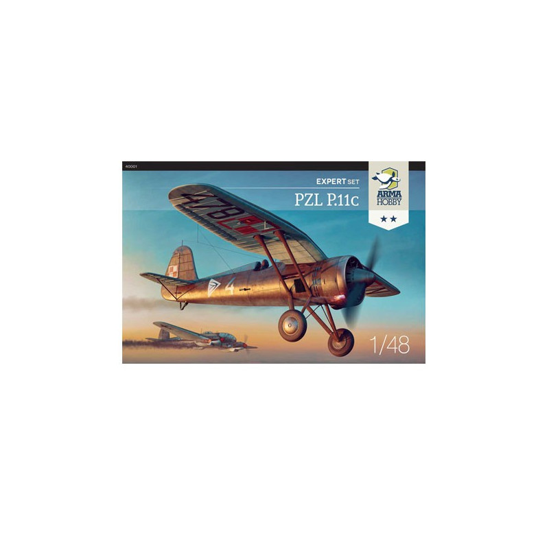 Maquette d'avion en plastique PZL P.11c Expert Set 1/48