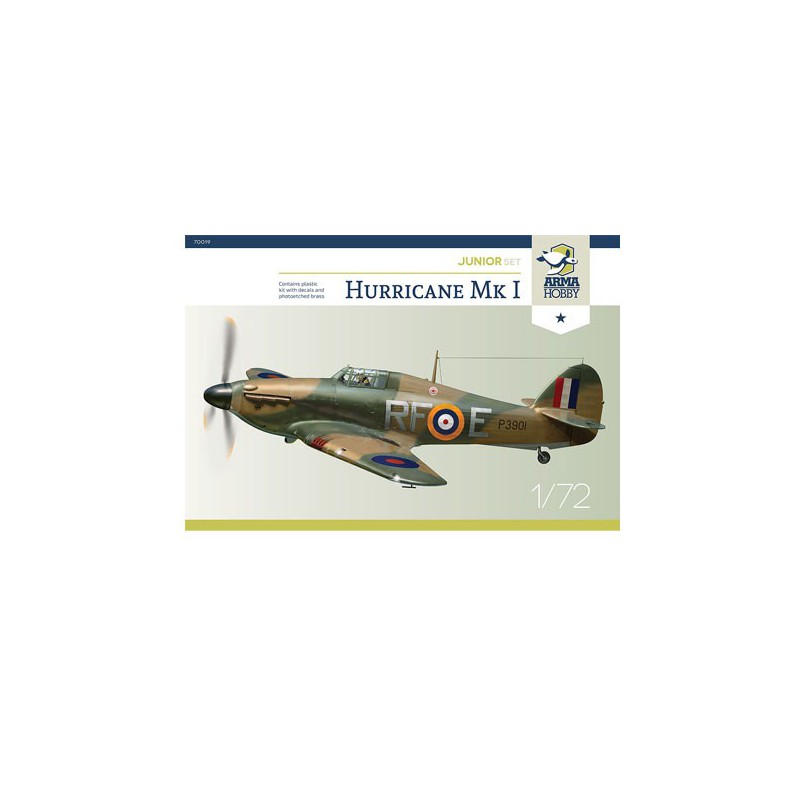 Maquette d'avion en plastique Hawker Hurricane Mk I Junior set 1/72