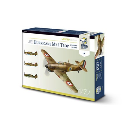 Maquette d'avion en plastique Hurricane Mk I trop French Limited Edition 1/72 Maquette d'avion en plastique Hurricane Mk I trop French Limited Edition 1/72
