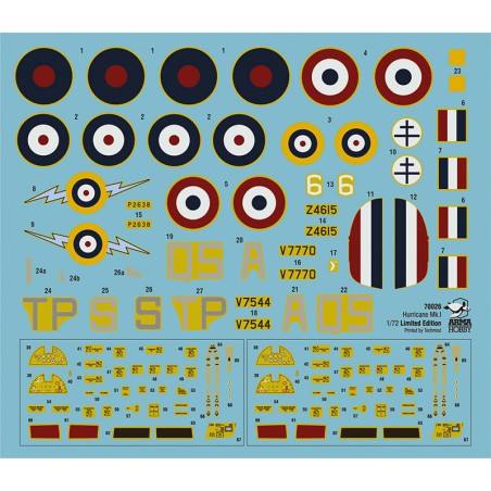 Maquette d'avion en plastique Hurricane Mk I trop French Limited Edition 1/72 Maquette d'avion en plastique Hurricane Mk I trop French Limited Edition 1/72