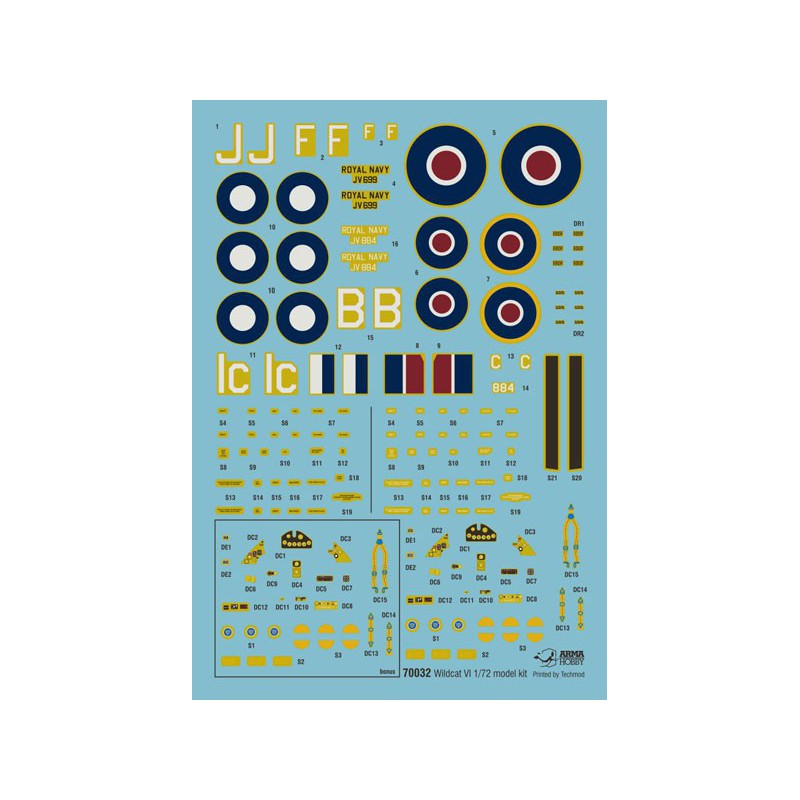 Maquette d'avion en plastique Wildcat Mk VI Model Kit 1/72 Maquette d'avion en plastique Wildcat Mk VI Model Kit 1/72