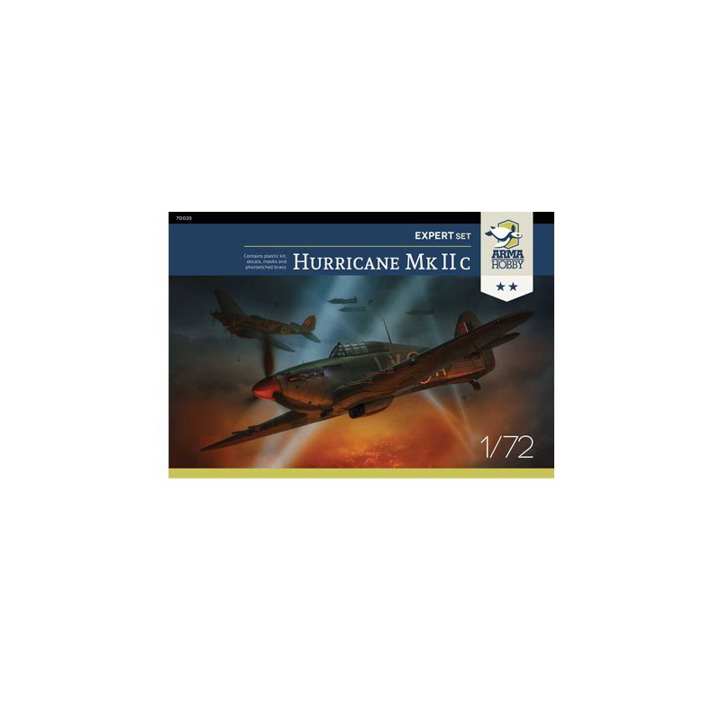 Maquette d'avion en plastique Hurricane Mk IIc Expert set 1/72