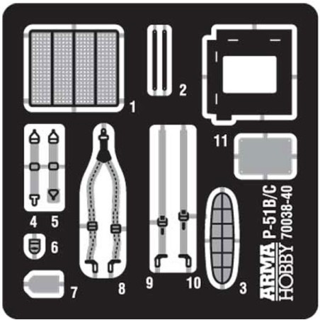 Maquette d'avion en plastique F-6C Mustang Expert set 1/72 Maquette d'avion en plastique F-6C Mustang Expert set 1/72