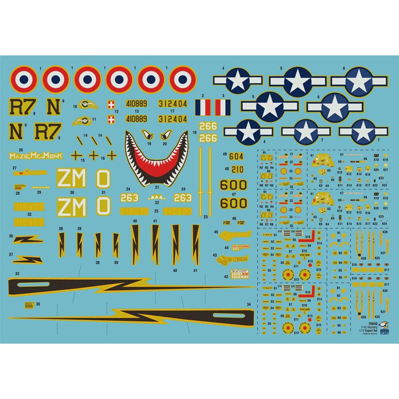 Maquette d'avion en plastique F-6C Mustang Expert set 1/72