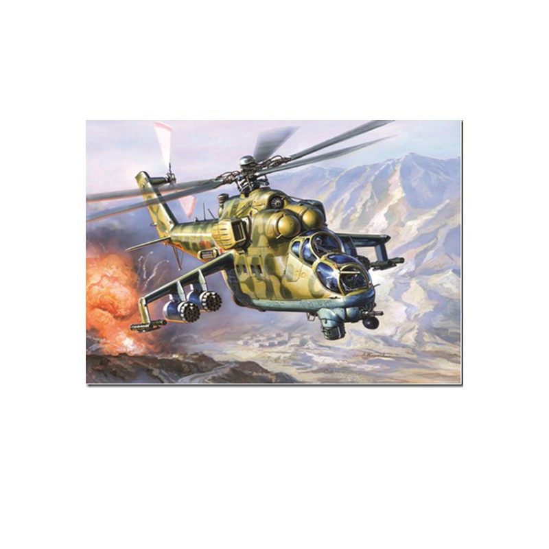 Maquette d'hélicoptère en plastique Mi-24V/VP Hind E 1/72