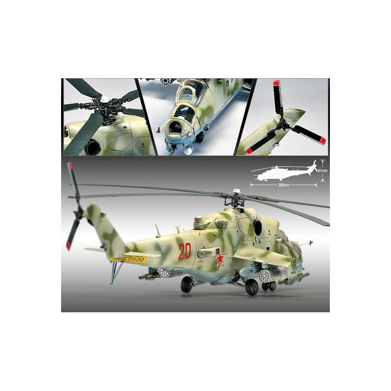 Maquette d'hélicoptère en plastique Mi-24V/VP Hind E 1/72