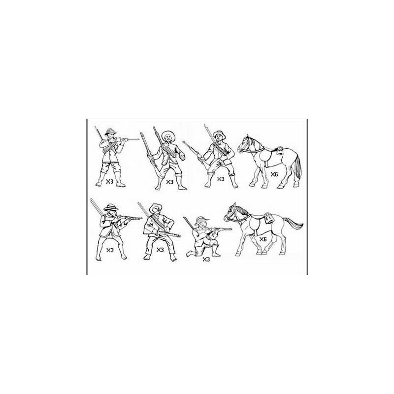 Figurine CAVALIERS GUERRE ZOULOUS 1/72