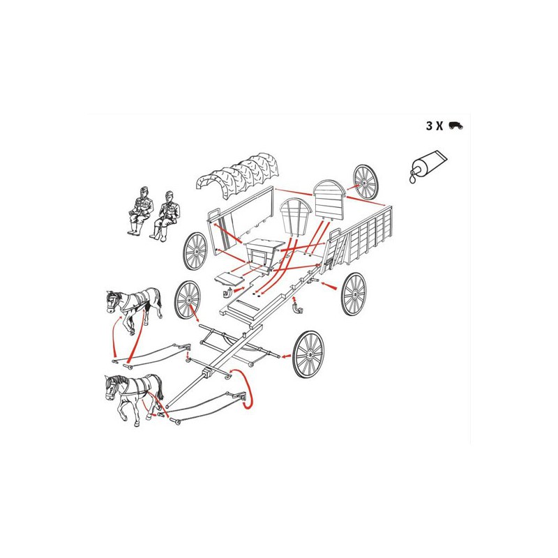 Figurine German Wagon WWII 1/72