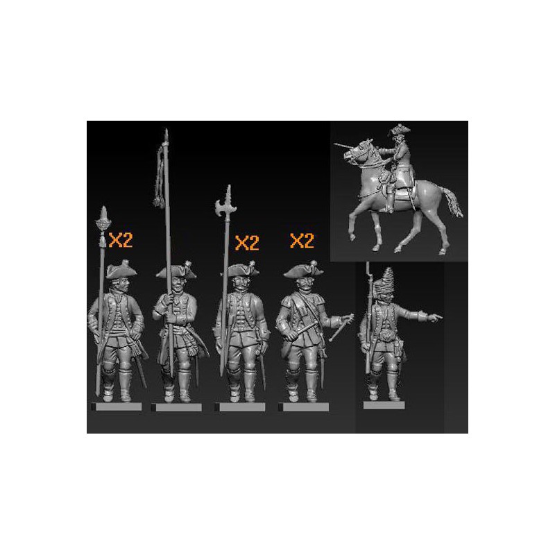 Figurine Seven years war Austrians command 1/72 Figurine Seven years war Austrians command 1/72