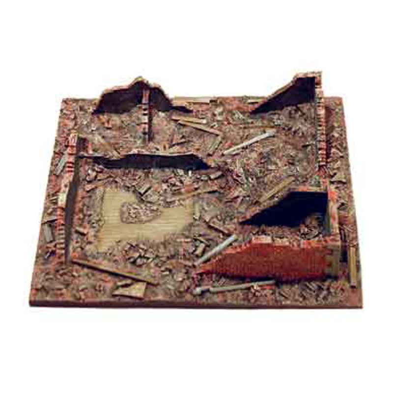 Maquette Diorama montéee et peinte RUINES de Kursk pour 20/25mm