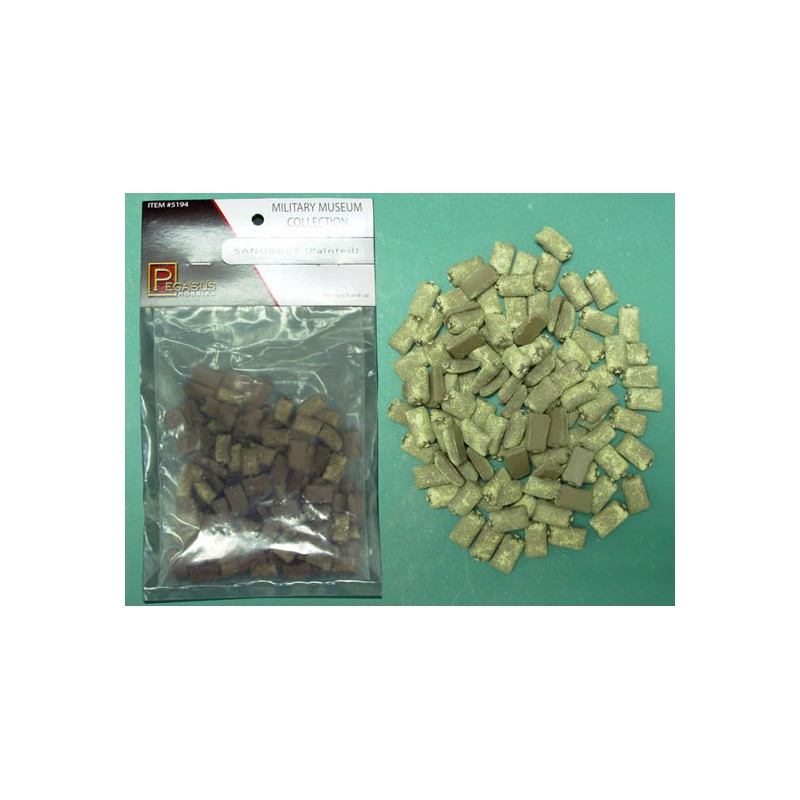 Maquette Diorama montéee et peinte Sacs de Sable Peints 28mm 1/48