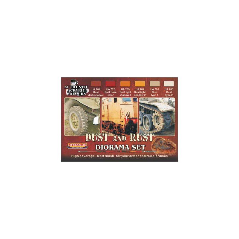 Peinture acrylique 6 TEINTES ROUILLE & SALISSURES