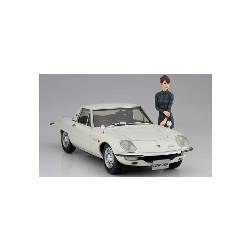 Maquette de voiture en plastique MAZDA COSMO SPORT L10B avec figurine