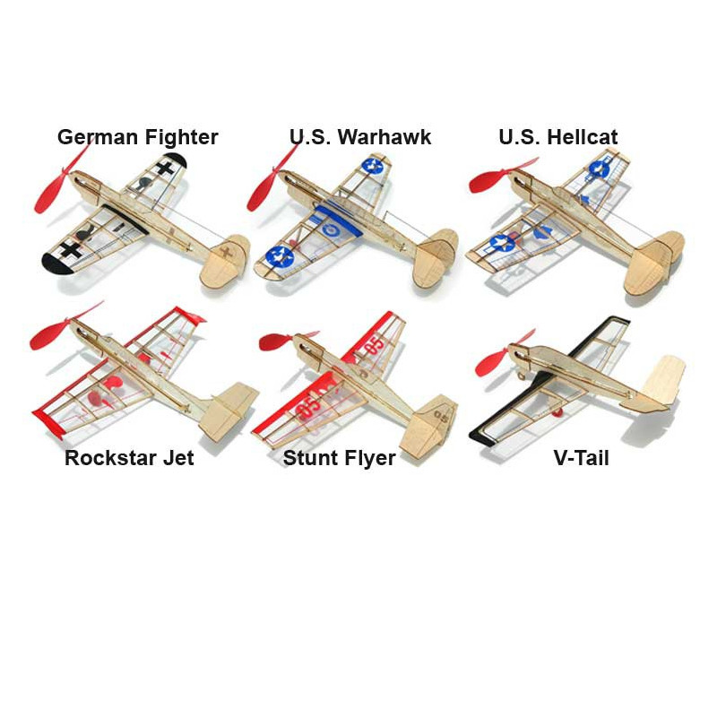 Avion de vol libre radiocommandé ASSORTIMENT 4 x 6 Mini Modèles