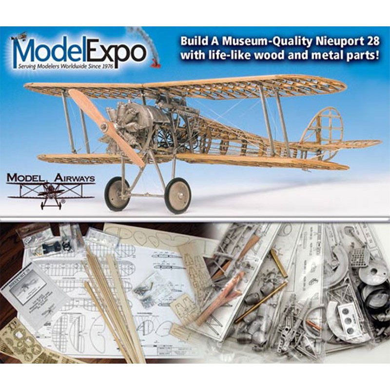Maquette d'avion en bois NIEUPORT 28 1/16