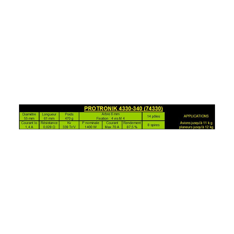 Moteur électrique radiocommandé Moteur DM4330 Kv340