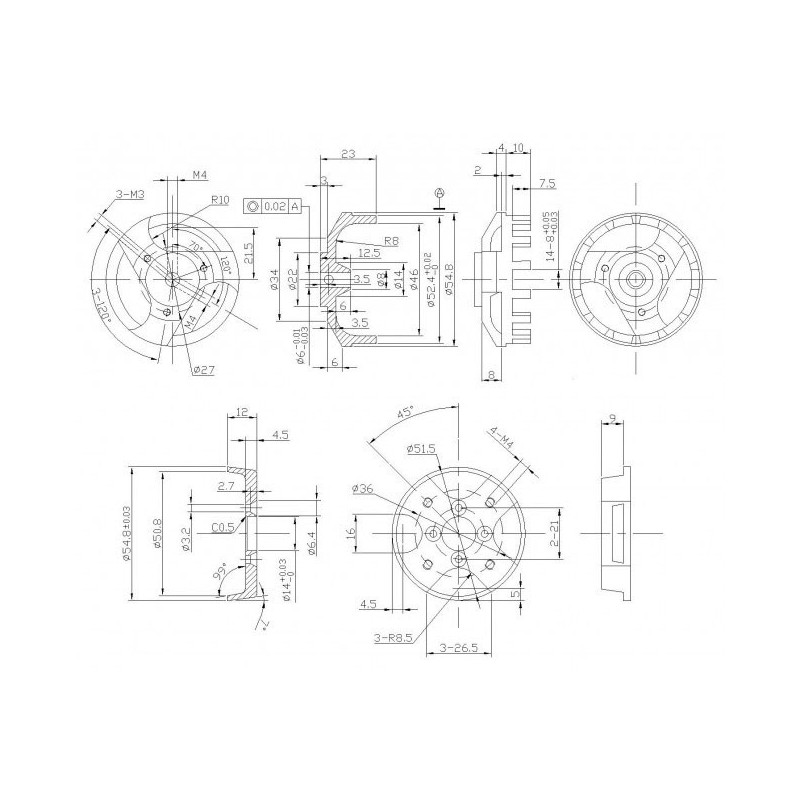 Moteur électrique radiocommandé Moteur DM4330 Kv340