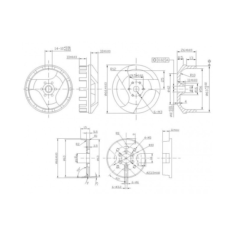 Moteur électrique radiocommandé Moteur DM5330 Kv260
