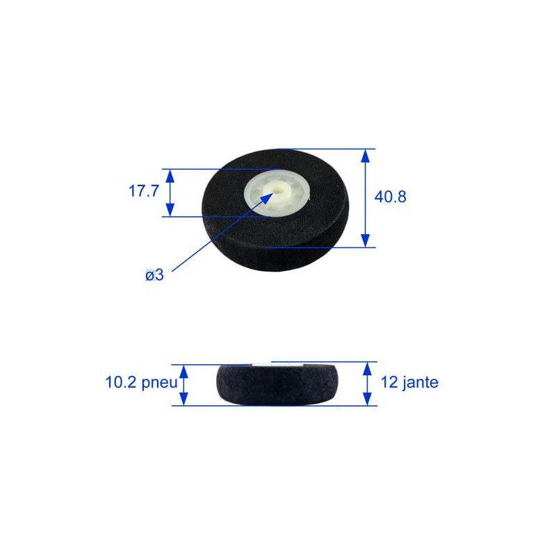 Accessoire embarqué Roues mousse ultra-légères 40mm