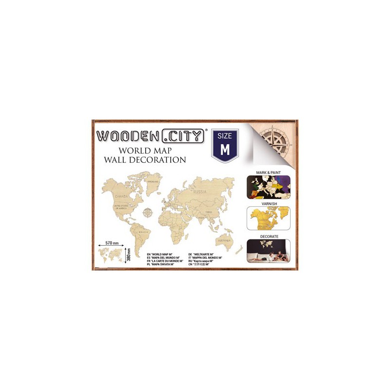 Puzzle 3D mécanique facile pour maquette Carte du monde M