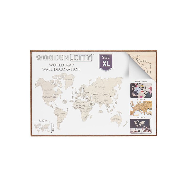 Puzzle 3D mécanique facile pour maquette Carte du monde XL