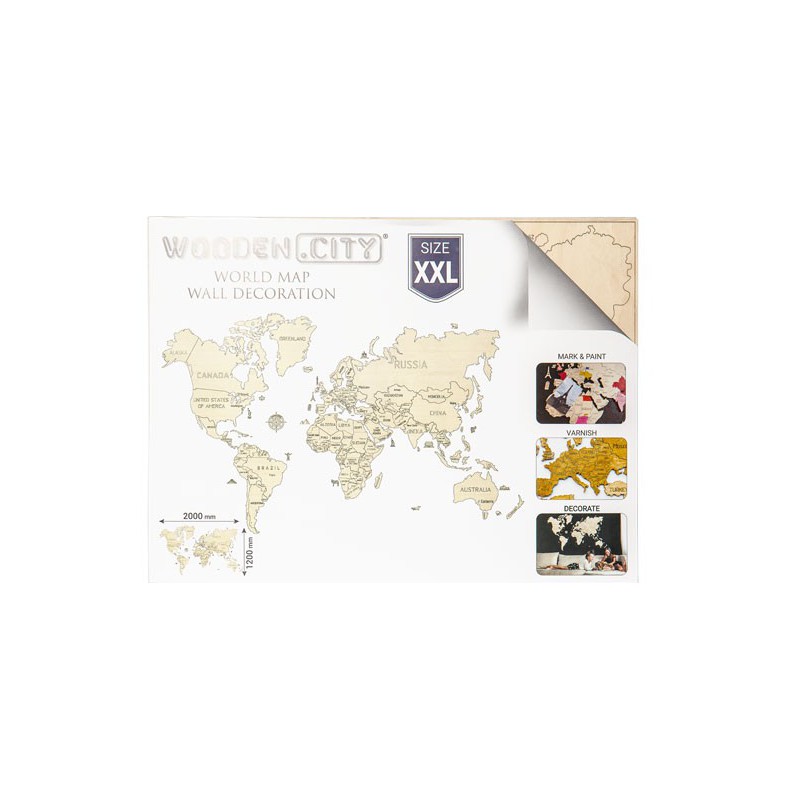 Puzzle 3D mécanique facile pour maquette Carte du monde XXL