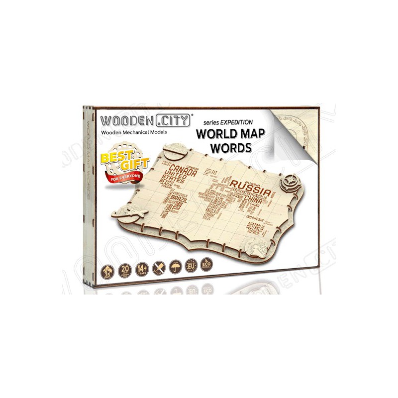 Puzzle 3D mécanique facile pour maquette Carte du monde Expédition série mots Puzzle 3D mécanique facile pour maquette Carte du monde Expédition série mots