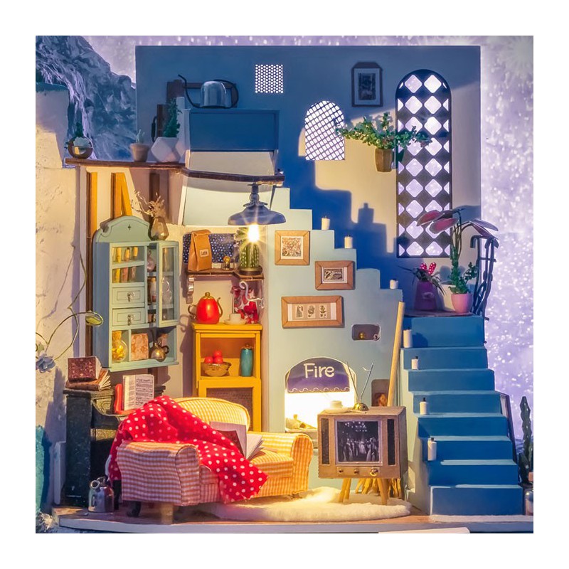 Puzzle 3D mécanique intermédiaire pour maquette Le salon de Joy