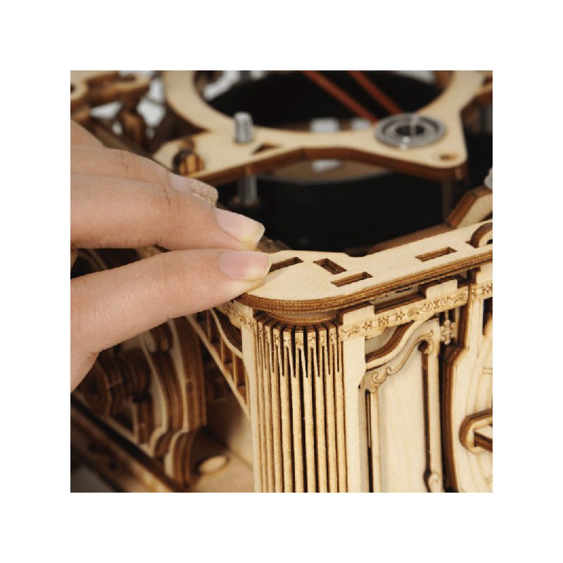 Puzzle 3D mécanique intermédiaire pour maquette Le Gramophone à manivelle