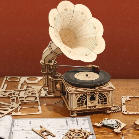 Puzzle 3D mécanique intermédiaire pour maquette Le Gramophone électrique Puzzle 3D mécanique intermédiaire pour maquette Le Gramophone électrique