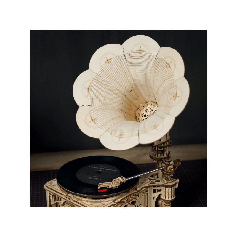 Puzzle 3D mécanique intermédiaire pour maquette Le Gramophone électrique