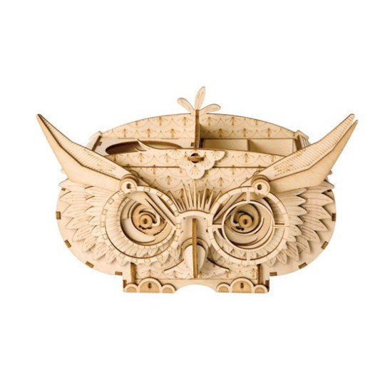 Puzzle 3D mécanique facile pour maquette Boite à crayons hibou Puzzle 3D mécanique facile pour maquette Boite à crayons hibou