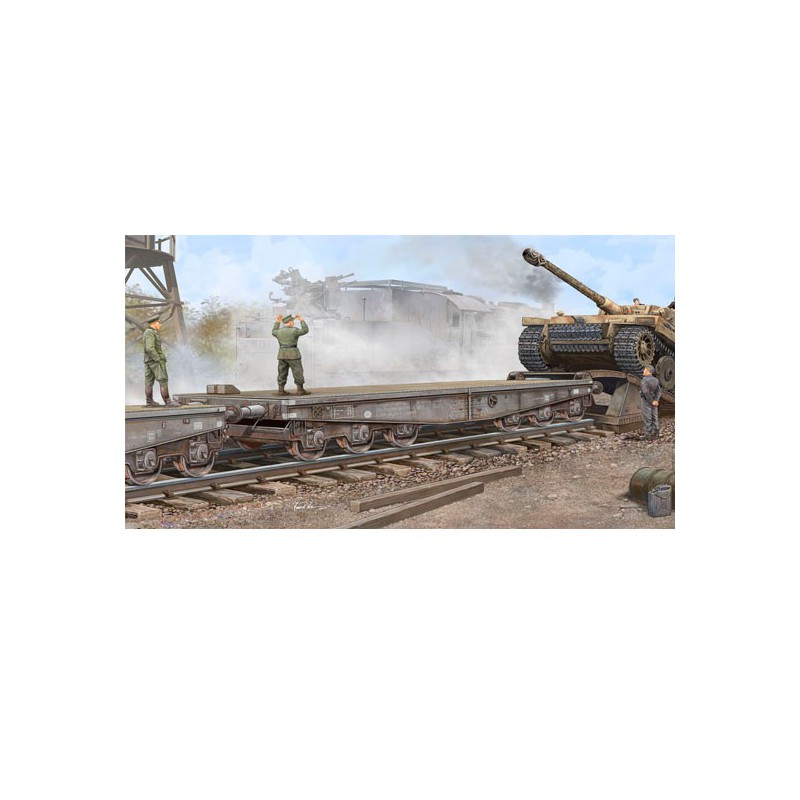 Maquette de Char en plastique PLATTFORMWAGEN TYPE SSYMS 80