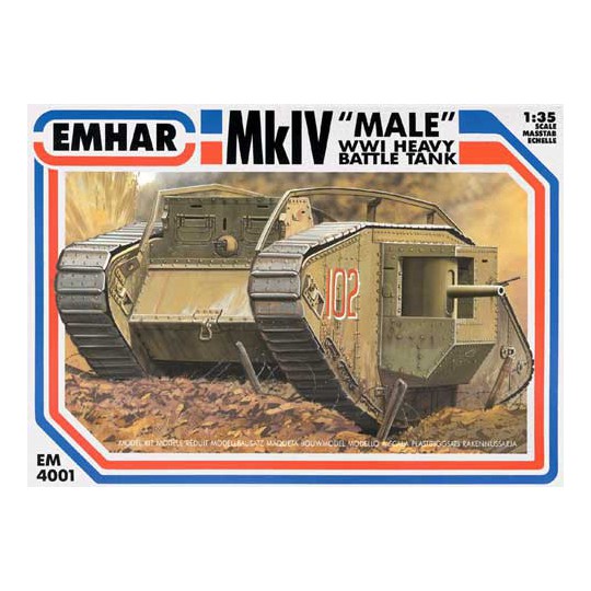 Maquette de Char en plastique MK IV"MALE" WWI TANK1/35