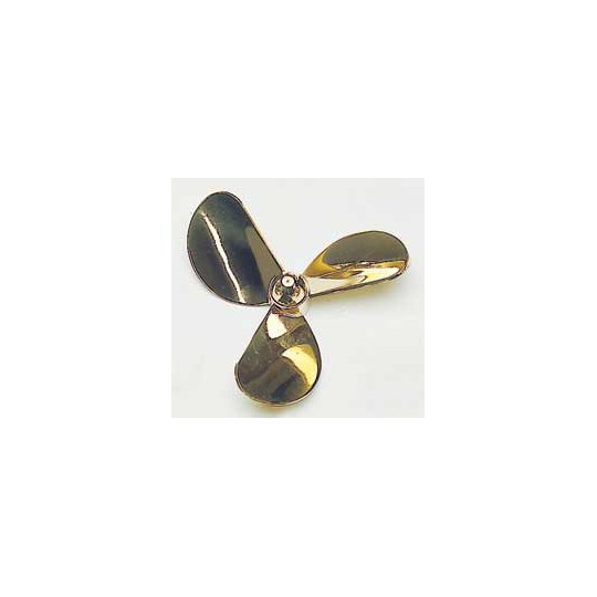 Accastillage de bateau HELICE TRIPALE LAITON - GAUCHE - 35mm - M4 Accastillage de bateau HELICE TRIPALE LAITON - GAUCHE - 35mm - M4