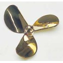 Accastillage de bateau HELICE TRIPALE LAITON - DROITE - 65mm - M4 Accastillage de bateau HELICE TRIPALE LAITON - DROITE - 65mm - M4