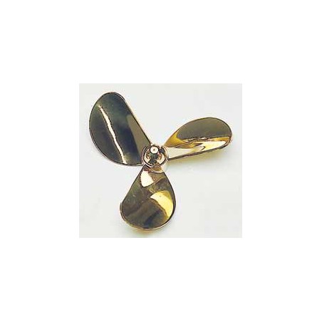 Accastillage de bateau HELICE TRIPALE LAITON - DROITE - 65mm - M4 Accastillage de bateau HELICE TRIPALE LAITON - DROITE - 65mm - M4