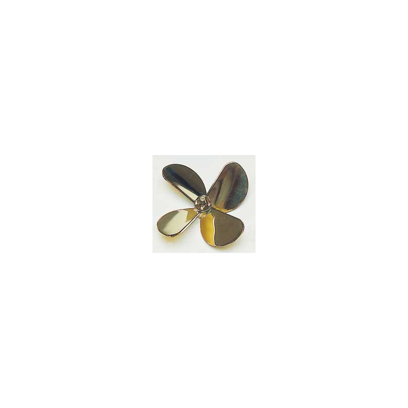 Accastillage de bateau HELICE QUADRIPALE LAITON - DROITE - 40mm - M4